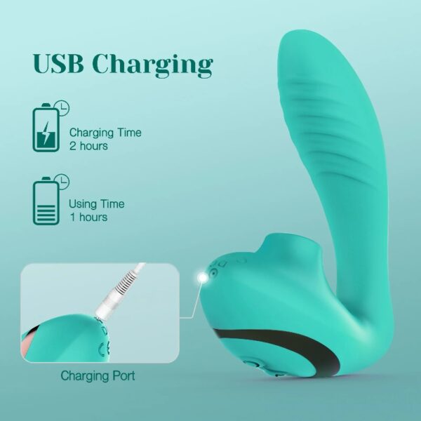 Clitoral Sucking Vibrator Massager, G Spot Stimulator with 10 Suction and Vibration Patterns, Adult Sex Toys for Women, Teal (OG Pro 2)