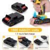 21V Cordless Drill Set, Electric Power Drill 34Pcs with 3/8 Inch Keyless Chuck, 25+3 Clutch Compact Driver Drill with Work Light, Max torque 45Nm, 2-Variable Speed & Battery and Fast Charger
