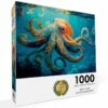 Deep Blue Octopus Odyssey: 1000-Piece Jigsaw Puzzle for Adults - Marine Artwork Brain Teaser by