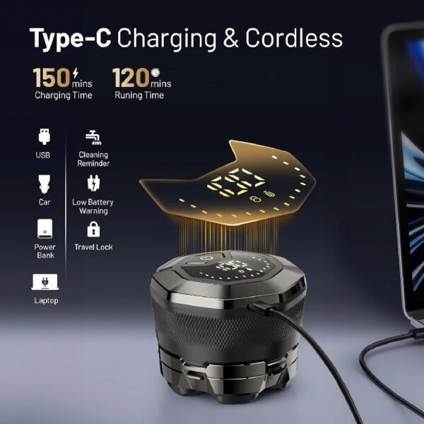 Head Shaver for Bald Men, Magnetic Electric Razor for Men, IPX7 Waterproof Rechargeable Shaver