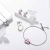 Purple Butterfly Jewelry Amethyst February Birthstone Jewelry Set Fine Necklace/Earrings 925 Sterling Silver Women Birthday Mother's Day Gifts