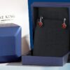 Gem Stone King 925 Sterling Silver Oval Cabochon White Simulated Opal Earrings for Women (2.10 Cttw, Oval 8X6MM)