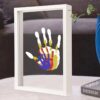 Lolynie Family Handprint Kit,Diy Craft Keepsake,Hand Print Photo Frame,Family Gifts For New Mom,New Baby,New Parents,Grandparents,Mother'S Day,Father'S Day,Adoption Day,Anniversary,1 Set