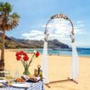 Garfans 7.9FT Wedding Arch  for Birthday Decoration Round Backdrop Stand Circle Balloon Arch Frame Halloween Christmas Parties Garland Stand White