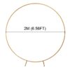 Garfans Wedding Arch Circle Balloon Arch Frame Round Backdrop Stand for Parties Birthday Wedding Christmas Balloon Garland Stand Gold Wedding Arch for Ceremony 6.6FT