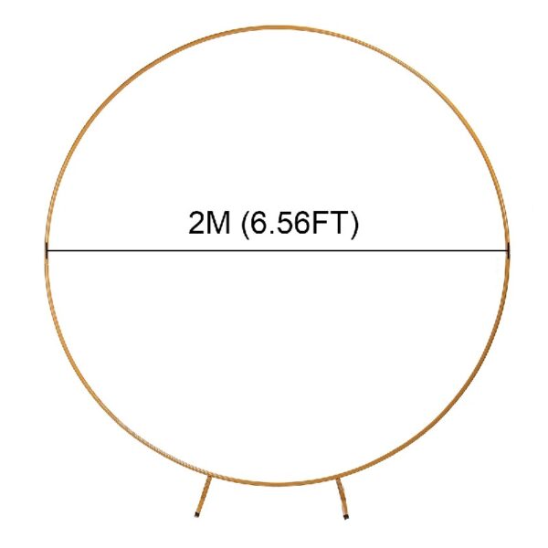 Garfans Wedding Arch Circle Balloon Arch Frame Round Backdrop Stand for Parties Birthday Wedding Christmas Balloon Garland Stand Gold Wedding Arch for Ceremony 6.6FT