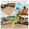 6'x9' Outdoor Rugs Patio Waterproof Outside Mat Reversible Plastic Camping Carpet,Black & Grey