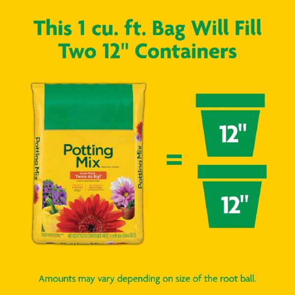 6deb621ecec149e6b1beb331015a39b7 Potting Mix, For Indoor or Outdoor Potted Plants, Flowers, Shrubs, 1 cu. ft.