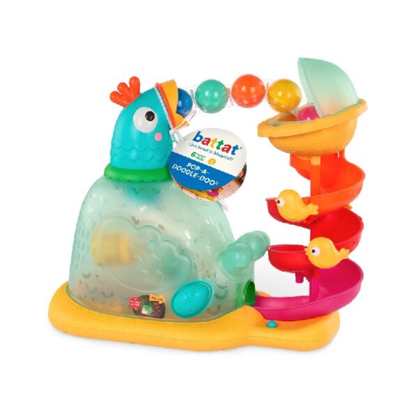 Pop-a-Doodle-Doo Chicken Ball Popper with Music Lights, Learning Toy for Baby and Toddler