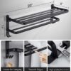 Towel Rack for Bathroom Towel Holder for Bathroom Wall Mounted,Black Towel Bar Storage