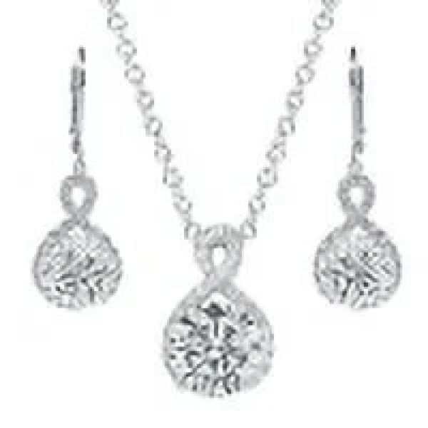 Cate & Chloe Alessandra 18k White Gold Plated Jewelry Set With Simulated Diamond Crystals for Women