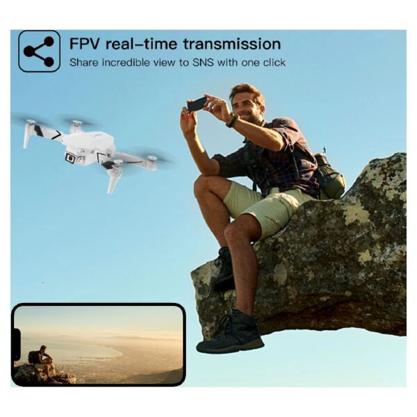 Drone with Dual 4K HD Cameras, FPV Foldable Drone for Kids Adults RC Quadcopter for Beginners with 2 Batteries and Carrying Case, Gray