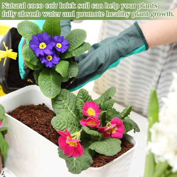 10lb of  100% Organic Coco Coir Bricks with Low EC and pH Balance High Expansion Coco Fiber for Herbs, Flowers,Plants Gardening Renewable Coconut Soil