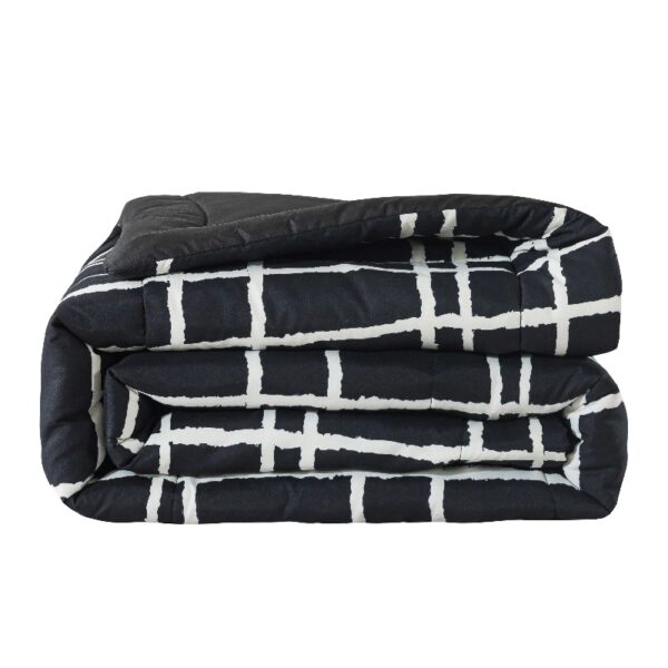 7 Piece Reversible Bed in a Bag Comforter Set with Sheets, Black, Queen