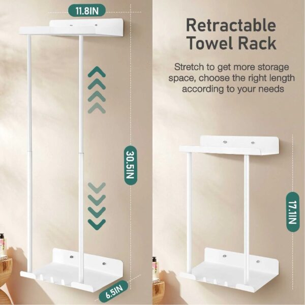 Livhil Wall Towel Rack for Rolled Towels, New Upgrade Towel Racks for Bathroom Wall Mounted, Bathroom Bar Towel Storage, Metal Bath Towel Holder for Folded Large Towel Washcloths, Black