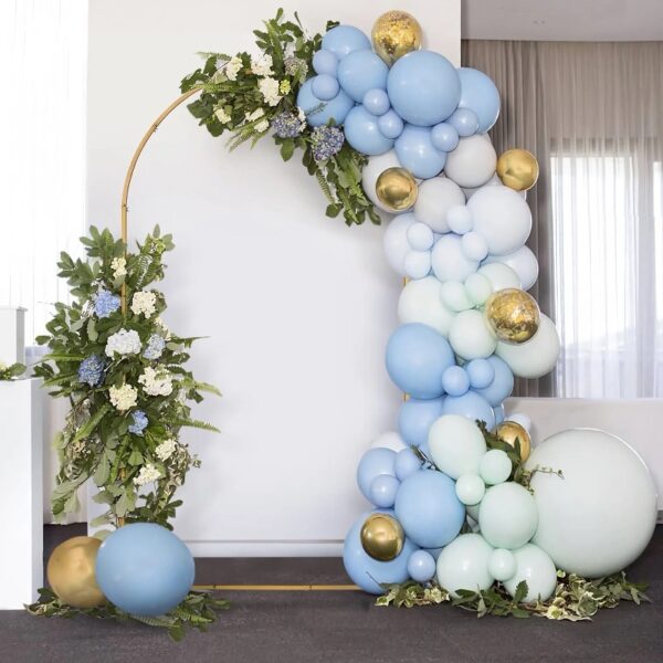 Skypatio 7.2ft Wedding Arch for Ceremony, Golden Balloon Stand, Metal Arch Backdrop for Decor
