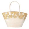 The Pioneer Woman Raffia Tote Bag with Floral Embroidery, Ivory, Women's