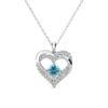 Forever March Birthstone 18k White Gold Plated Women's Necklace, Swarovski Crystals