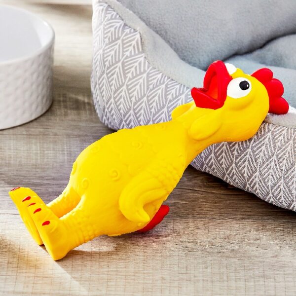 (3 pack)  Life Playful Buddy Tie Dye Chicken Dog Toy, Chew Level 2, with Squeaker.
