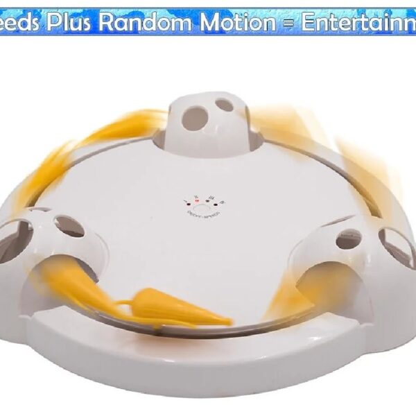 360 Interactive Cat Mouse Toy - Random Rotating Mouse Teaser Toy w/ Peekaboo Domes - Exercise Cat Toy