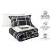 7 Piece Reversible Bed in a Bag Comforter Set with Sheets, Black, Queen