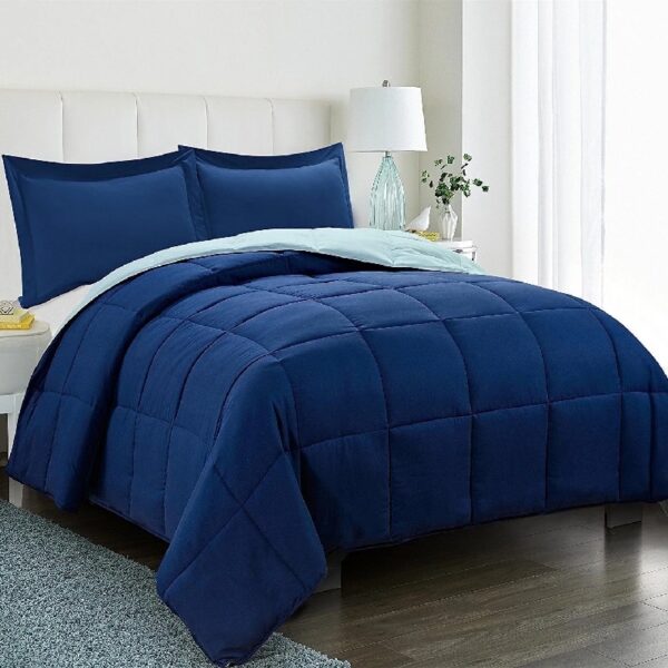 Light Weight Down Alternative Comforter Set, Queen, Green, Reversible