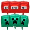 2/4/6Pcs 4D Miner Crafting Balloon 22 Inch Pixel Game Balloons Set For Kids Baby Shower Boys Birthday Party Decoration Supplies
