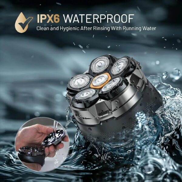Head Shaver for Bald Men, Magnetic Electric Razor for Men, IPX7 Waterproof Rechargeable Shaver