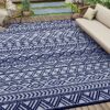 Outdoor Rug 6'x9' Waterproof Reversible Patio Rug Boho Geometric Indoor Outdoor Rugs Lightweight Plastic Straw Ourdoor Carpet for RV Camping Deck Balcony Modern Porch Decor Black and White