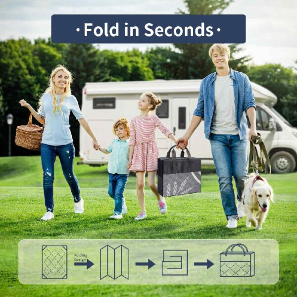 Outdoor Rugs Waterproof Plastic Straw Mat 6'x9' Reversible Patio Deck Beach Blue & White