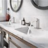 Brushed Nickel Waterfall Bathroom Faucet Lavatory Single Handle 1 or 3 Hole Bathroom Sink Faucet Washbasin Faucet with Deck and Pop-up Drain