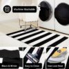 Outdoor Rugs 3 x 5ft Washable Black and White Cotton Entrance Mat Patio Front Porch Decor Area Rug