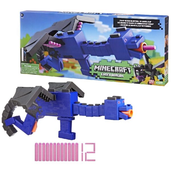 Minecraft Ender Dragon Blaster and 12  Elite Foam Darts