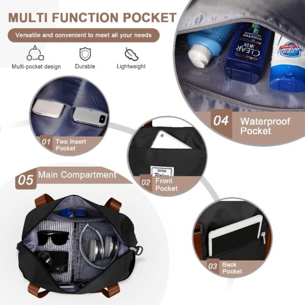 7048b5ea8198444db62eb32d0176a526 Weekender Bags for Women, Travel Duffel Bags with Shoe Compartment,Personal Item Travel Bag for Airlines, Carry on Overnight Tote Bag for women,Beige&Brown