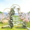 Skypatio 7.2ft Wedding Arch for Ceremony, Golden Balloon Stand, Metal Arch Backdrop for Decor