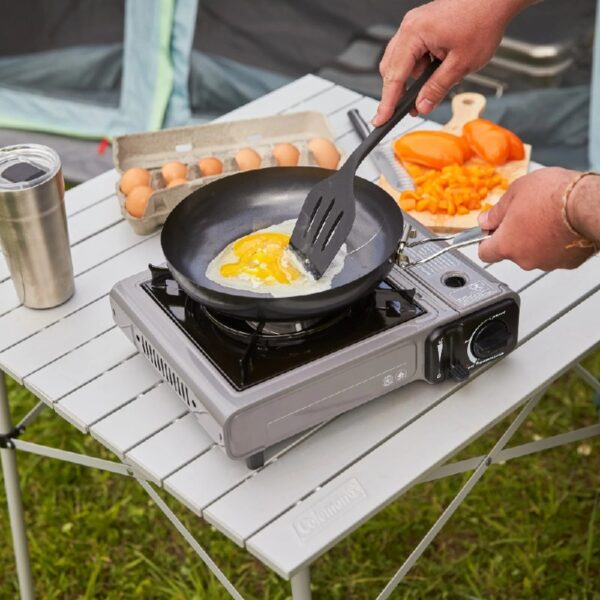 Tabletop Portable Butane Gas Camping Stove, 1 Burner, Gray