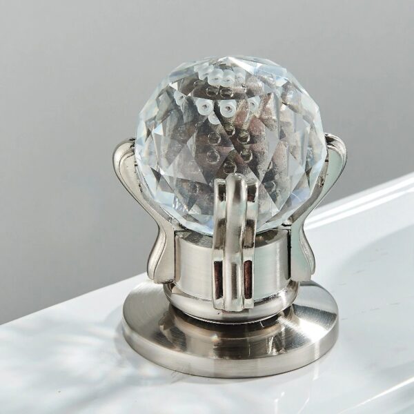 Widespread Bathroom Basin Faucet Crystal Handle Sink Mixer Tap Chrome Finish