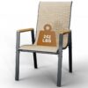 Outdoor Patio Dining Chairs Set of 2,Breathable Seat Fabric and Alloy Steel Frame for Backyard Porch Garden Sunroom , Dark Gray