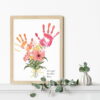 Handprints Flowers And Pumpkins Festival Posters Christmas Mother's Day Canvas Painting For Mom Or Grandparents Home Decor Gift