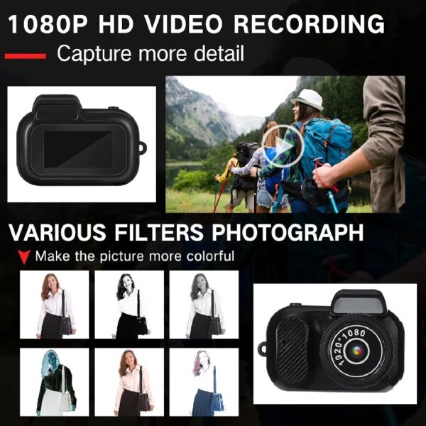 Mini Keychain Camera, 1080p HD Retro Portable Photo Video Camera, Micro Mini DV/Camcorder, Micro Video Camera Camcorder for Indoor Outdoor (32G)