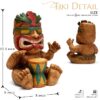 Solar Drumming Tiki Garden Statue: Tribal Tiki Ornament with Solar Powered Flickering Eyes LED Light - Outdoor Tiki Decoration Perfect for Bar Patio Backyard Balcony Yard Lawn Decor