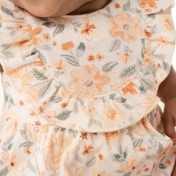 By Gerber Baby Girl Bubble Romper with Flutter Sleeves, Sizes 0/3 Months - 24 Months
