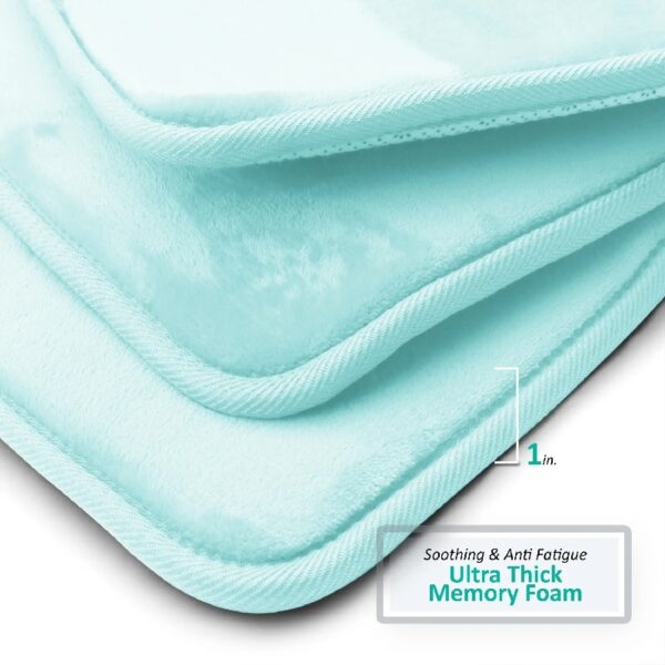 Nestl Set of 3 Absorbent Memory Foam Bath Mat Bathroom Rugs, Gray, Large 20