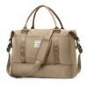714225d80bc94fd1bbb2b32d017dd7f2 Weekender Bags for Women, Travel Duffel Bags with Shoe Compartment,Personal Item Travel Bag for Airlines, Carry on Overnight Tote Bag for women,Beige&Brown