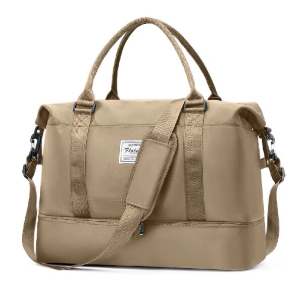 714225d80bc94fd1bbb2b32d017dd7f2 Weekender Bags for Women, Travel Duffel Bags with Shoe Compartment,Personal Item Travel Bag for Airlines, Carry on Overnight Tote Bag for women,Beige&Brown
