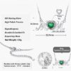 Bestyle S925 Sterling Silver Necklace for Mom Grandma Shiny CZ Heart Pendant Necklace March Created Aquamarine Birthstone Jewelry Mother's Day Gift