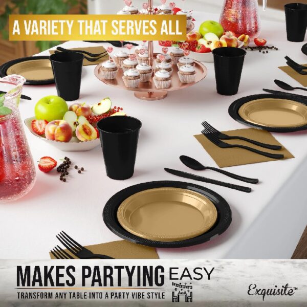Exquisite 350 Piece Easter Plastic Disposable Party Plates & Dinnerware Combo Set