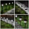10 Pack Solar Lights Outdoor Decorative, Solar Pathway Lights Outdoor, Solar Powered Garden Yard Lights for Walkway Sidewalk Driveway. (Brown, Cool White)