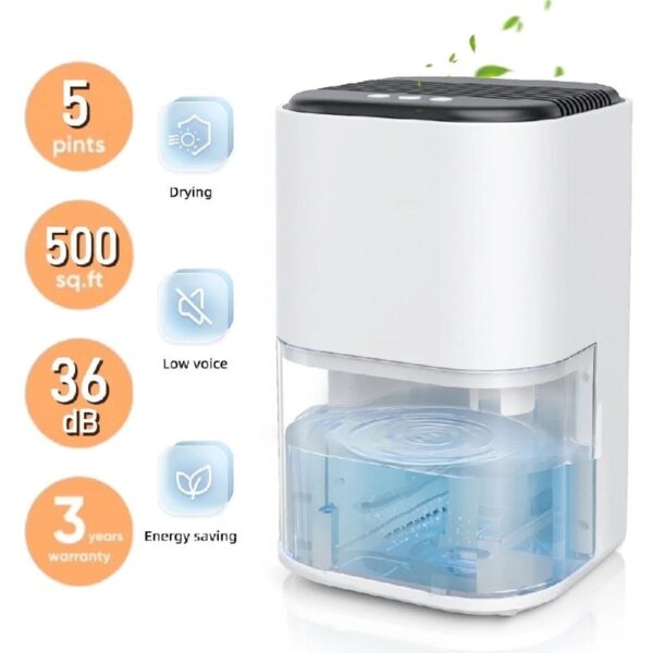2000ml Portable Dehumidifier, Auto Defrost, Ultra Quiet for Home Large Room Bathroom Garage,Auto Power Off,LED Indicator,clearance sales,White