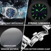 Men Watch Rose Gold Quartz Stainless Steel Sports Waterproof Luminous Date Fashion Watches